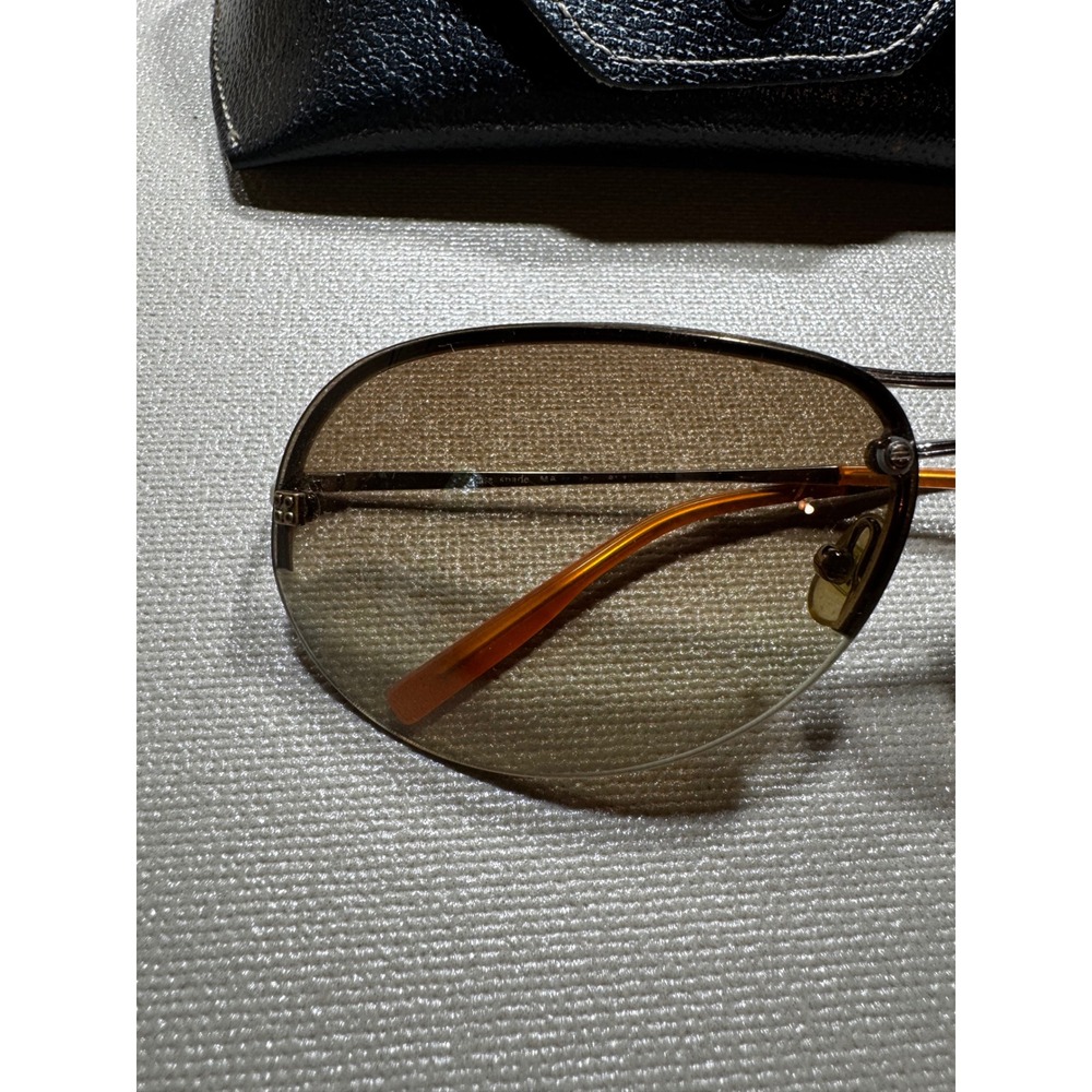 Kate Spade Noel/S Aviator Sunglasses Silver Amber Gradient Brown Lens with Case - Picture 3 of 10